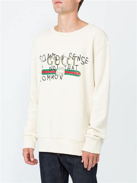 gucci common sense is not that common sweatshirt black|Gucci runway slogans.